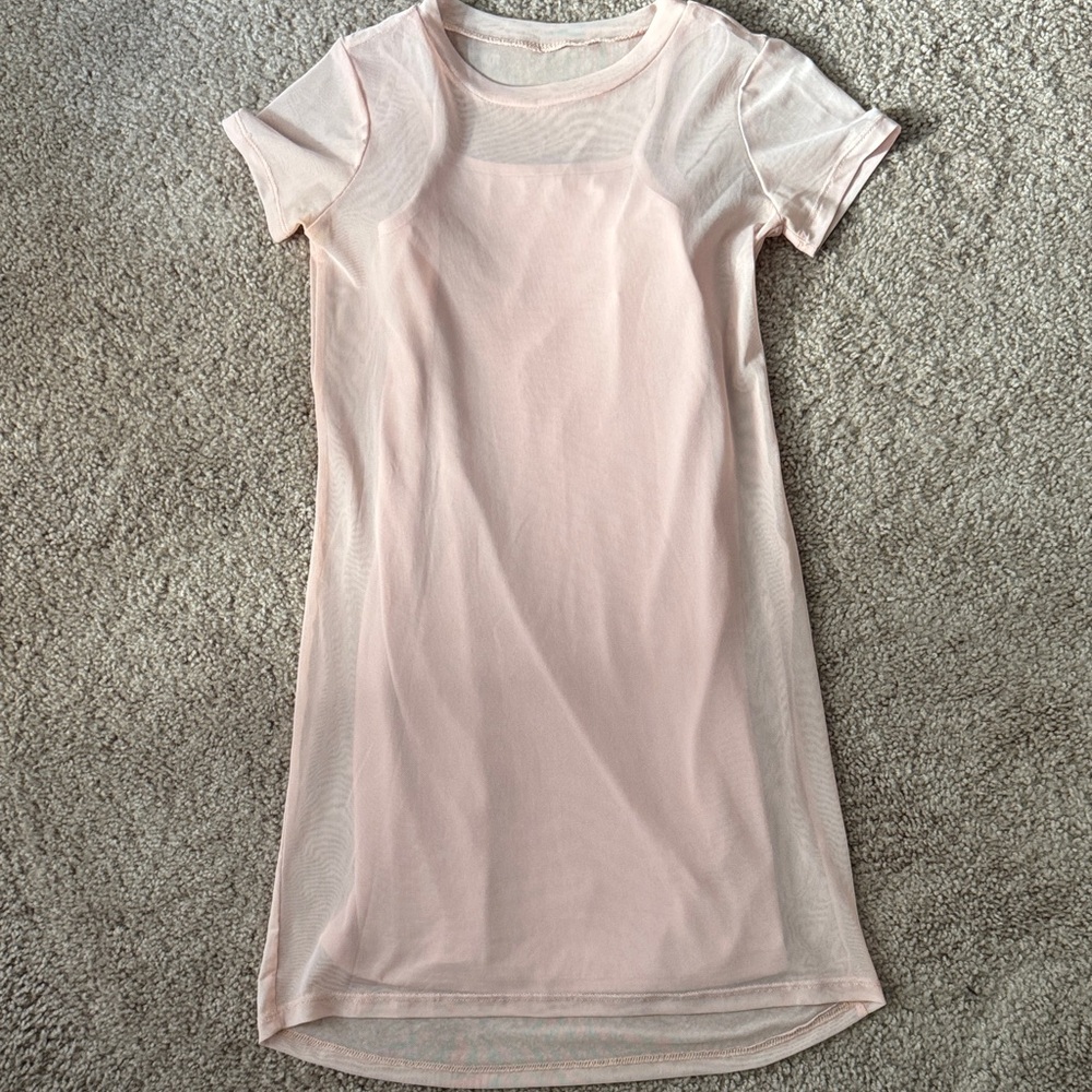 Full Tilt Blush Pink Mesh Dress